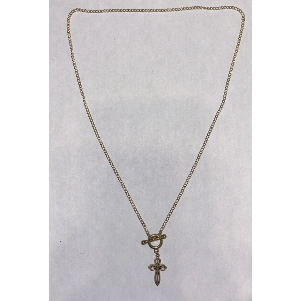 Vintage Pocket Watch Chain with Cross 22.5